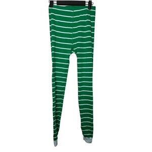 Hanna Andersson Green stripe Blue cuff 160 pajama bottoms pants boy girl 14